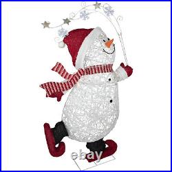 56 Lighted Ice Skating Snowman Outdoor Decoration