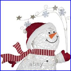 56 Lighted Ice Skating Snowman Outdoor Decoration