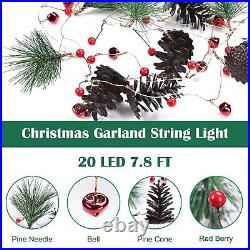 5 FT Artificial Christmas Tree & 20 LED Pine Cone String Lights Kit Xmas Decor