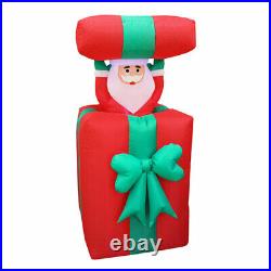 5 Foot Pop Up Peek-A-Boo Santa Inside Present Christmas Inflatable LED Lighted