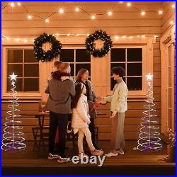 5 Ft Christmas LED Spiral Tree Light Multicolor Holiday New Year Battery 5 Packs