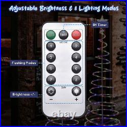 5 Ft LED Spiral Tree Light Star 182 RGB LEDs New Year Xmas Decor Battery 2 Pack