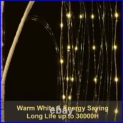 6FT 288L Warm White Lighted Willow Tree White LED Tree Halloween Décor for Indoo