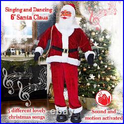 6FT Christmas Life Size Animated Singing and Dancing Santa Claus Xmas Decoration