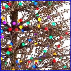 6' Frosted Berry Twig Artificial Christmas Tree with350 Gum Ball LED. Retail $392