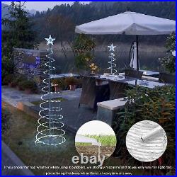 6 Ft Christmas LED Spiral Tree Light Cool White Holiday Party Battery 5 Packs
