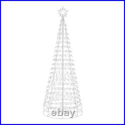 6 Ft. Cool White LED Cone Tree with Star Holiday Yard Decoration Christmas Gift