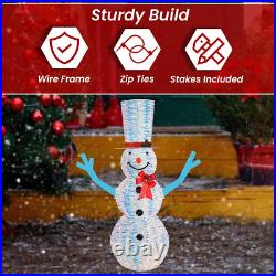 6 Ft Iridescent Lighted Snowman Pre Lit Outdoor Christmas Decoration 105 Lig