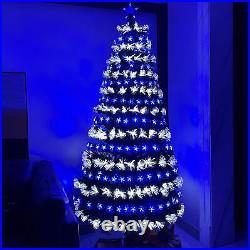 6ft/7ft Pre-Lit Fibre Optic Artificial Christmas Tree with Multicolor LED Lights