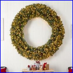 6ft Giant Flocked Christmas Holiday Wreath 400 LEDs & 920 Tips. Retail $557