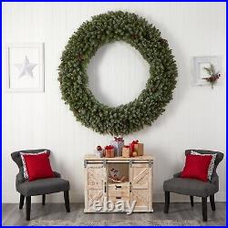 6ft Giant Flocked Christmas Holiday Wreath 400 LEDs & 920 Tips. Retail $557