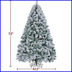 6ft Pre-lit Artificial Christmas Tree with Warm White Lights, Snow Flocked DEAL