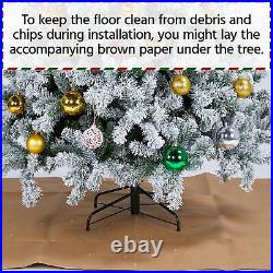 6ft Pre-lit Artificial Christmas Tree with Warm White Lights, Snow Flocked DEAL