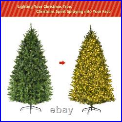 6ft Pre-lit LED Light Christmas Fir Tree with8 Flash Modes Patio