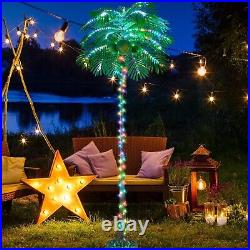 7FT 460 LED Lighted Palm Tree with Coconuts Color Changing Artificial Palm Tr