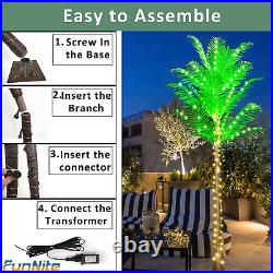 7FT LED Lighted Palm Trees for outside Patio, Artificial Palm Trees with Light