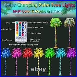7FT Lighted Palm Tree Color Changing, Artificial Fake Palm Tree with Remote