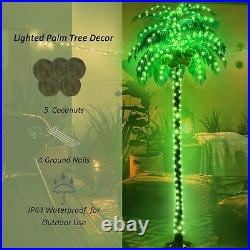7FT Lighted Palm Tree Color Changing Remote Blue Green Lights LED Outdoor Decor