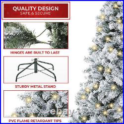 7.5FT Pre-Lit Snow-Flocked Pine Realistic Artificial Holiday Christmas Tree