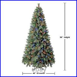 7.5 ft Pre-Lit Liberty Pine Artificial Christmas Tree, Color-Changing LED Lights