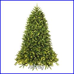 7.5ft Pre-lit PVC Fir Tree Hinged 8 Flash Mode Christmas Decor with700 LED Light