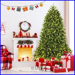 7.5ft Pre-lit PVC Fir Tree Hinged 8 Flash Mode Christmas Decor with700 LED Light