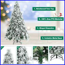 7' Christmas Tree with Snow and Decor