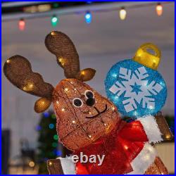 7 Ft. LED Stacked Reindeer Holiday Yard Decoration Christmas