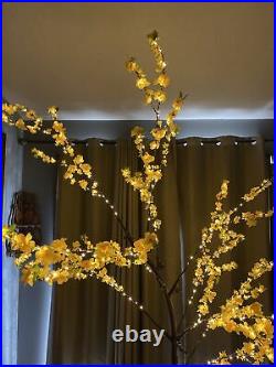 7' Outdoor 600 LED Lighted Yellow Plum Blossom Tree Garden Reflections Twinkle