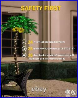 7ft Lighted Palm Tree with Glowing Coconuts Dimmable, UL Certified, Waterpr
