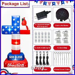 8FT 4Th of July Inflatable, Memorial Day Inflatables Outdoor Decorations Blow up