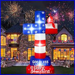 8FT 4Th of July Inflatable, Memorial Day Inflatables Outdoor Decorations Blow up