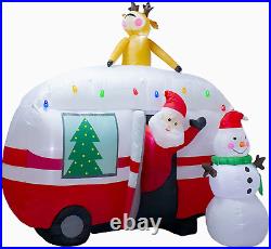 8FT Christmas Inflatable Santa Snowman Camper Inflatables Decoration with LED Li