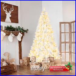 8Ft Snow Flocked Artificial Pine Christmas Tree Holiday Decoration With 670 Lights
