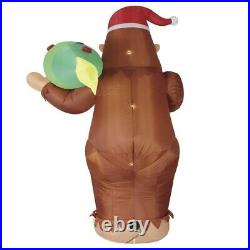 8' Tall Sasquatch Carrying Tree Inflatable Twinkling LED Outdoor Christmas Decor