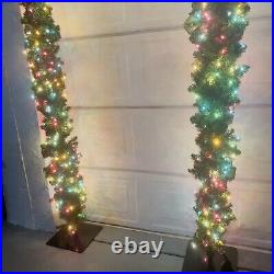 96 Illuminated Lighted Christmas Tree Green Multicolor Arch Indoor Outdoor Vide