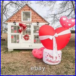 96 in. X 25.5 in. Valentine's Day Heart Inflatable with Lights Valentines Day