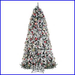 9FT Artificial Pre-lit Christmas Tree Automatic Snow Cover 900 Led Lights Decor