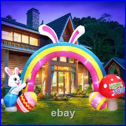 9FT Easter Inflatables Outdoor Decorations, Easter Inflatable Arch with Bunny and