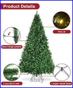9ft Christmas Tree with lights Artificial Holiday Xmas Tree Pre-lit Pine Trees