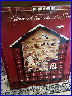 Advent Calendar Santa's Workshop Christmas Wood Compartment 24 Costco Kirkland