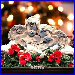 Angels Christmas Mantel Decoration Cherubs Holiday Sculpture Relief Wall Art