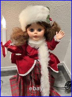 Animated Motionette Christmas Choir Girl Display Arts Red Head Lighted Candle