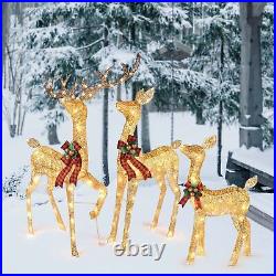 Apluschoice 3 Piece Lighted Christmas Deer Family Set 210 LED Outdoor Yard