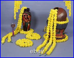 Artificial Marigold Flower Garlands Diwali Indian Wedding Decoration Yellow 5 ft