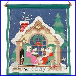 Avon Countdown to Christmas Fabric Advent Calendar with Mouse Cord Bag Vintage