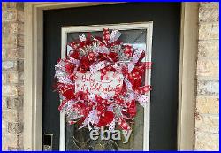 Baby It's Cold Outtside Christmas Deco Mesh Front Door Wreath, Home Decor