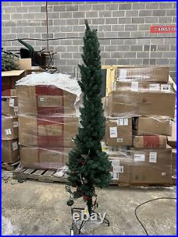 Balsam Hill Sonoma Slim 7 Foot Candlelight Clear Lights $699 Open Pencil Tree