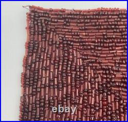 Beaded Placemats/Chargers Glass, Red 15 in 12 Ct Vintage