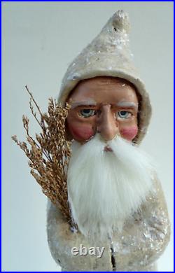 Belsnickel Santa Father Christmas Cream Figure Handmade Antique Replica 13